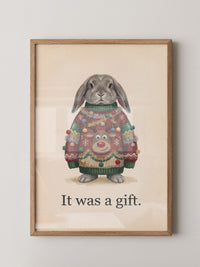 Hase Weihnachtspullover Cartoon