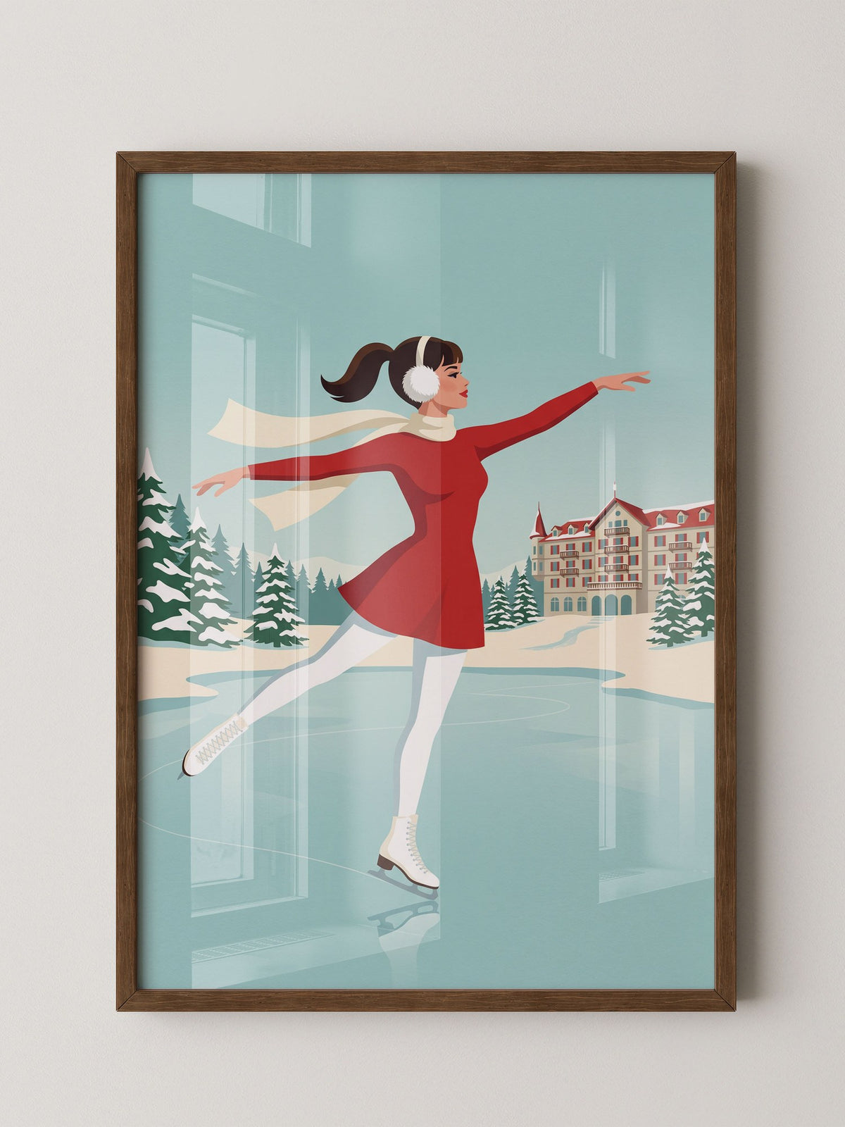Eislauf Retro Illustration