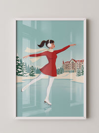 Eislauf Retro Illustration
