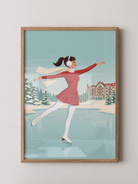 Eislauf Retro Illustration