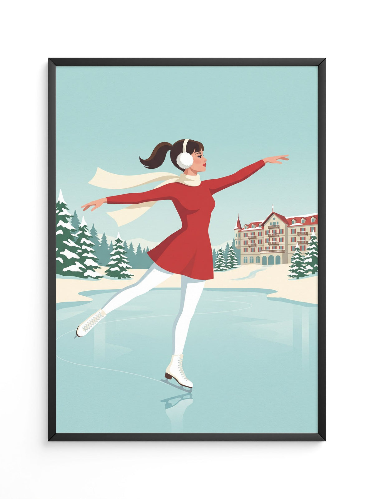 Eislauf Retro Illustration
