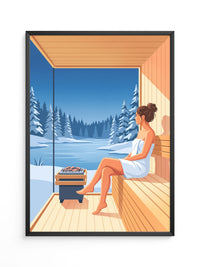 Sauna Ausblick Winterlandschaft