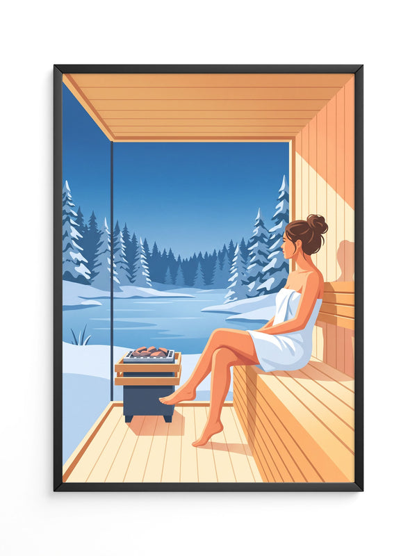Sauna Ausblick Winterlandschaft