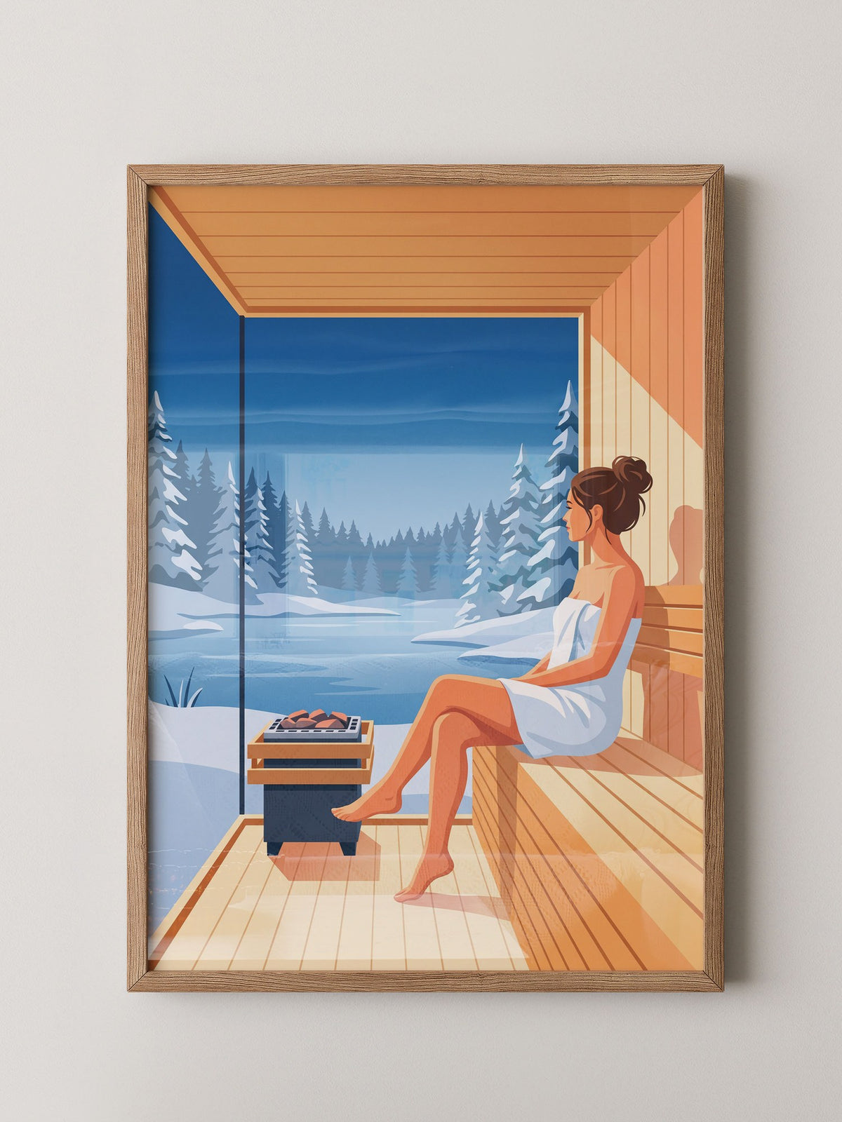 Sauna Ausblick Winterlandschaft