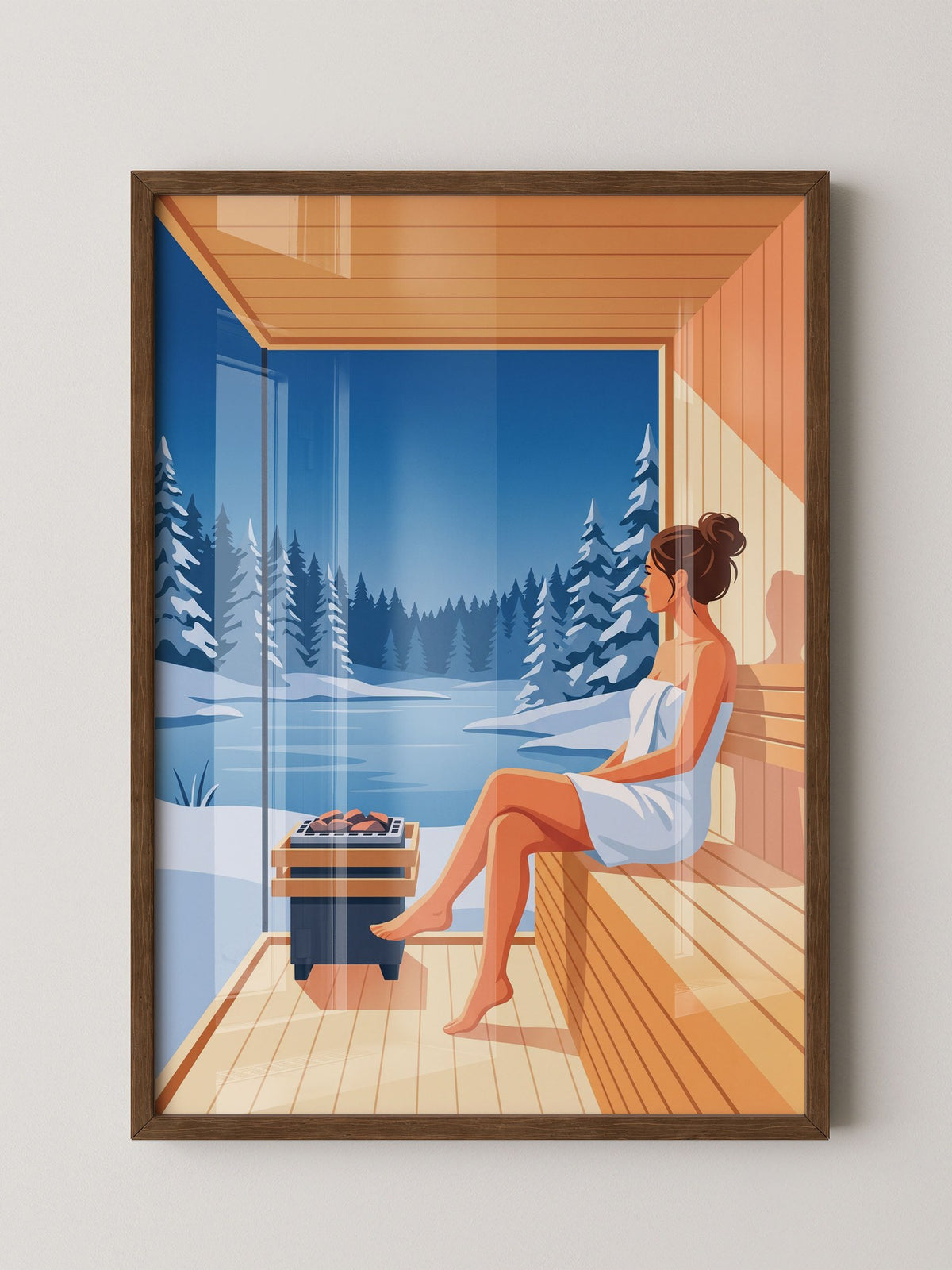 Sauna Ausblick Winterlandschaft