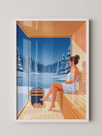 Sauna Ausblick Winterlandschaft