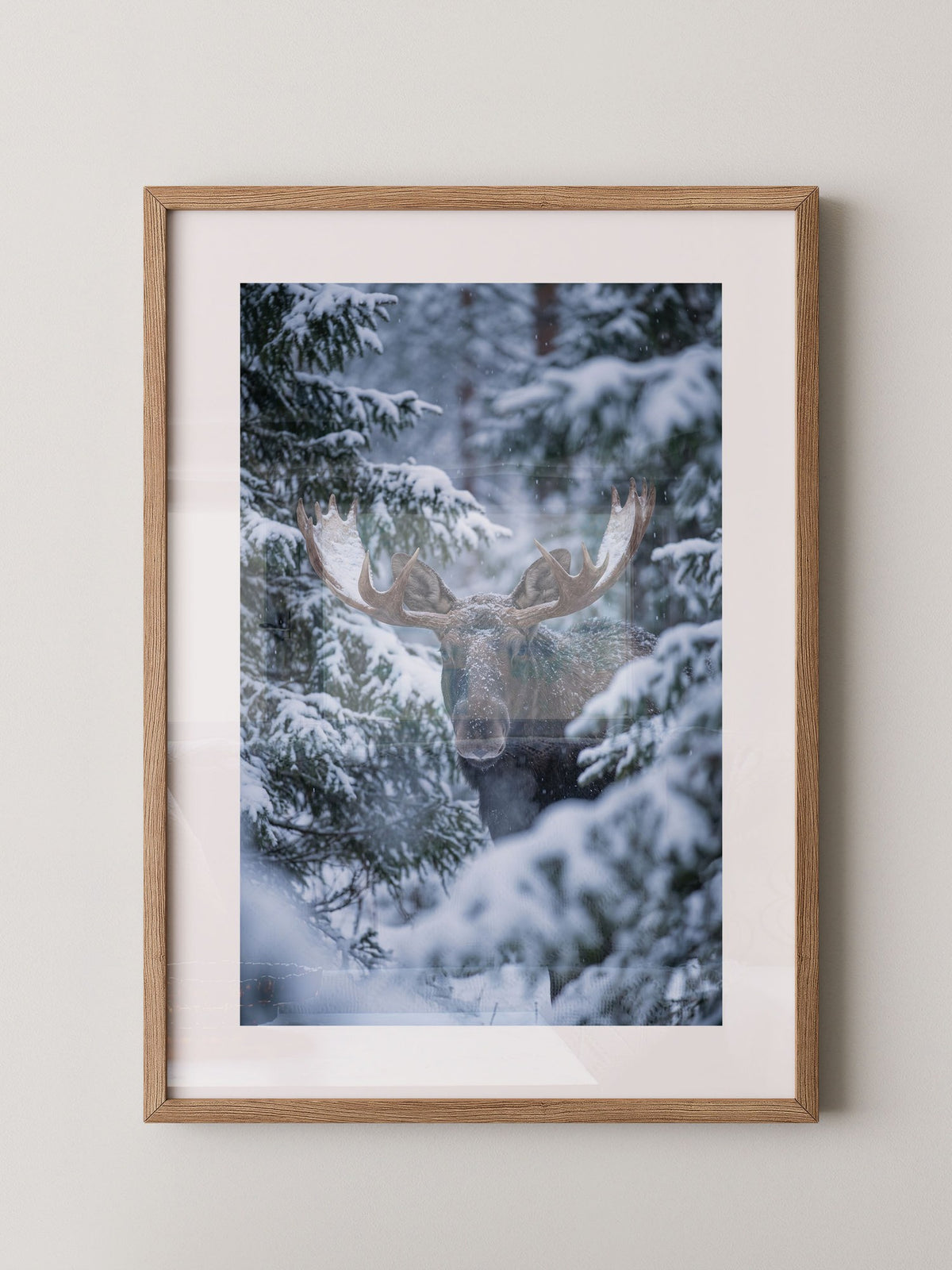 Winterlicher Elch Wald