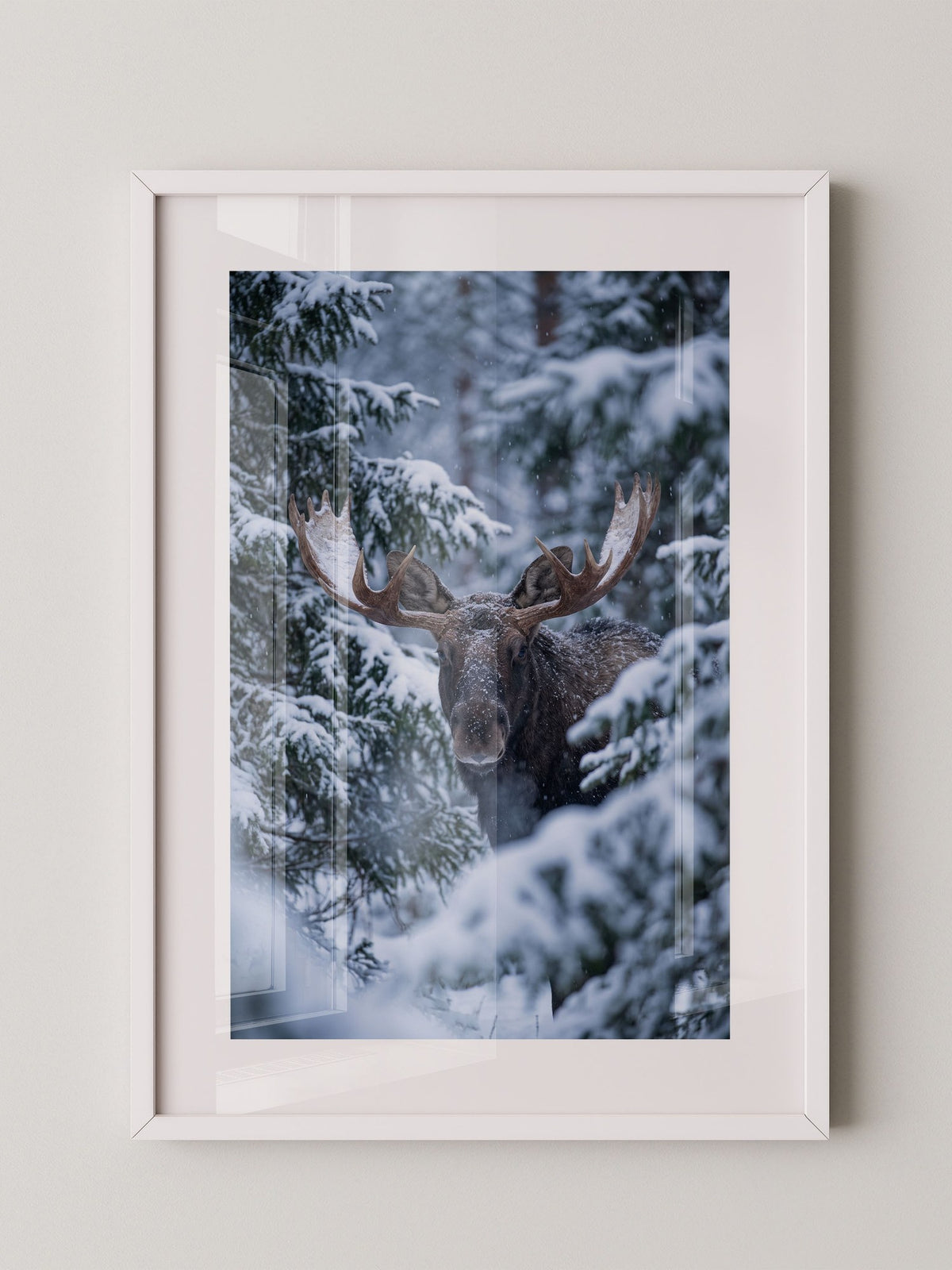 Winterlicher Elch Wald