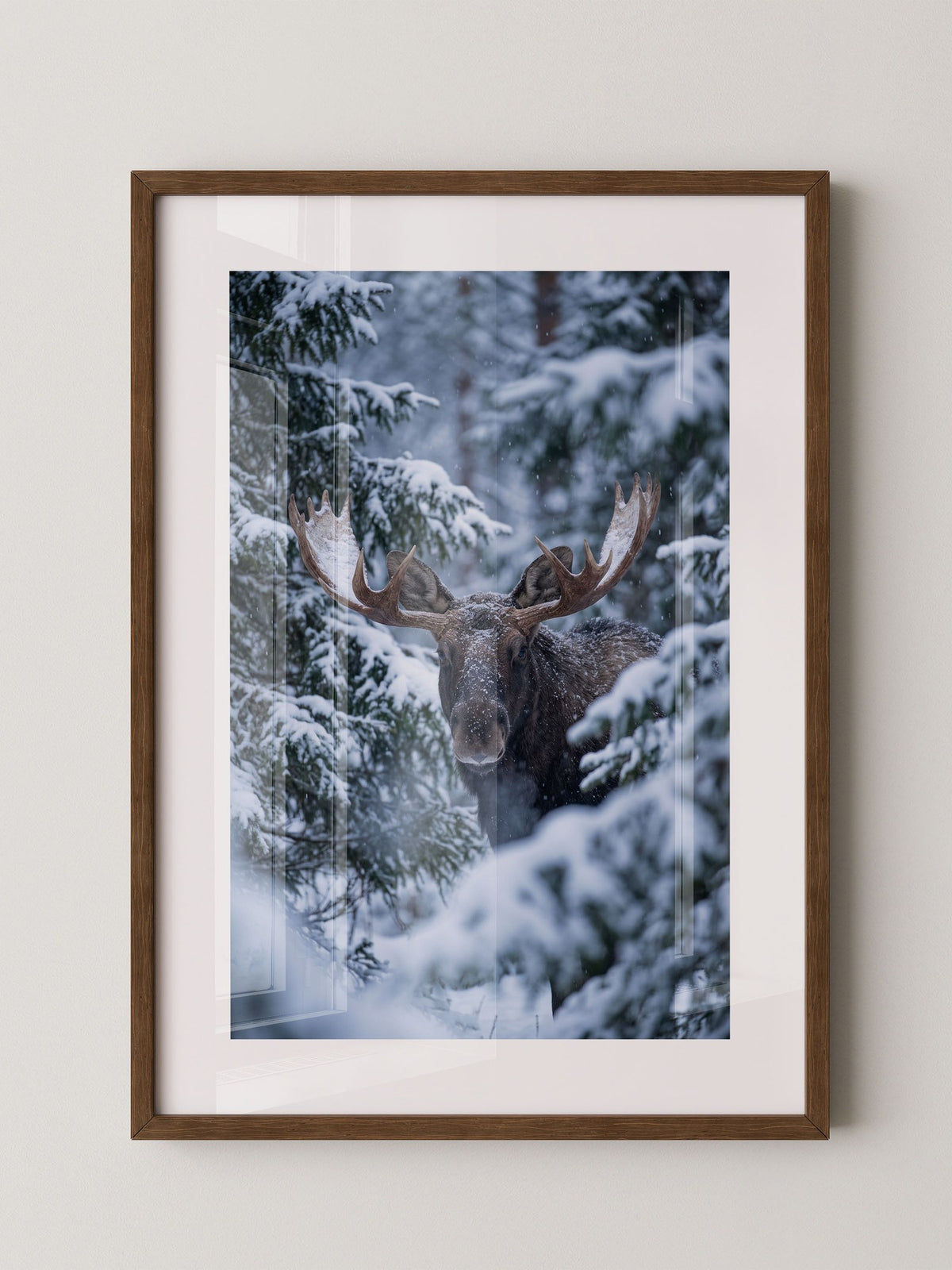 Winterlicher Elch Wald