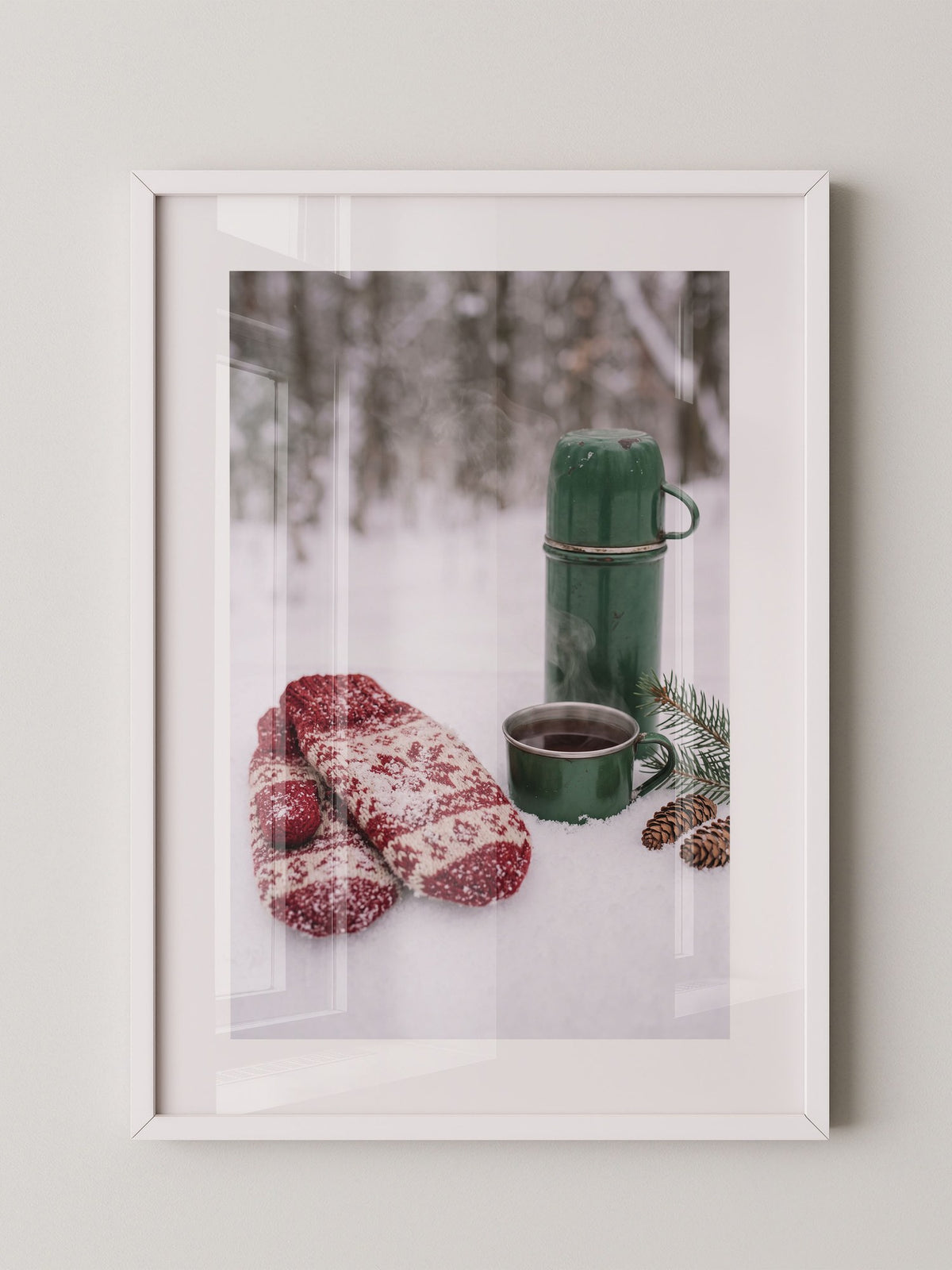 Thermoskanne Winterwald Schnee