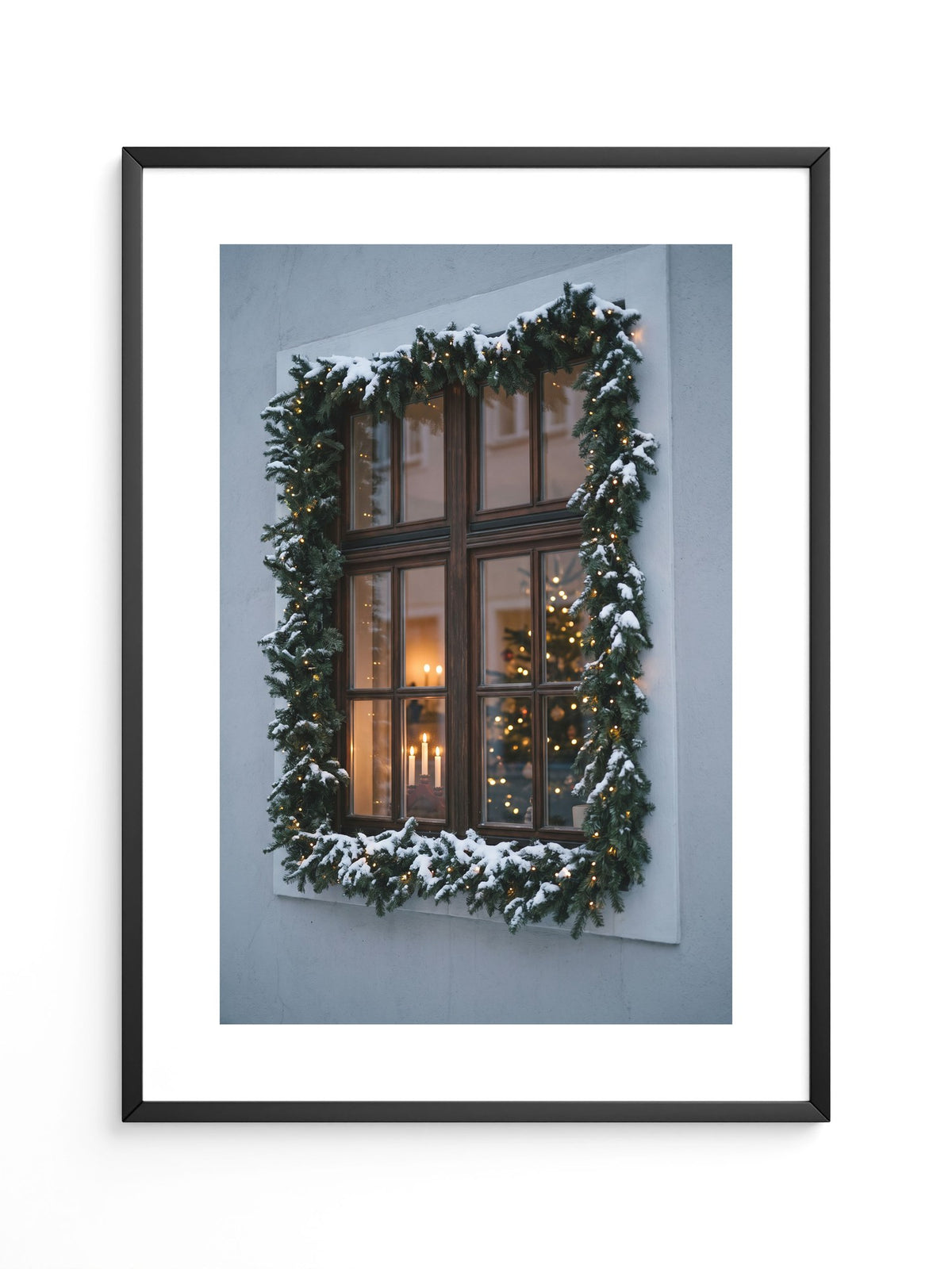 Festliches Fenster Schnee