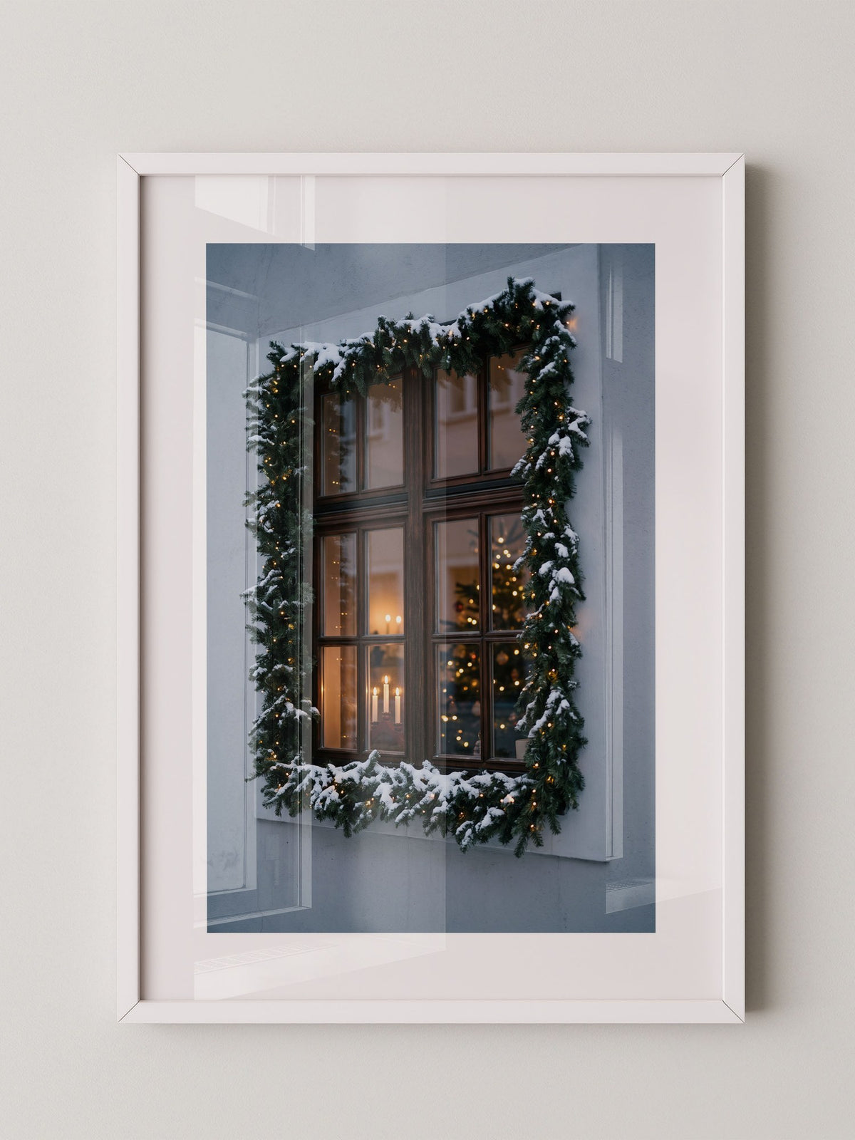 Festliches Fenster Schnee