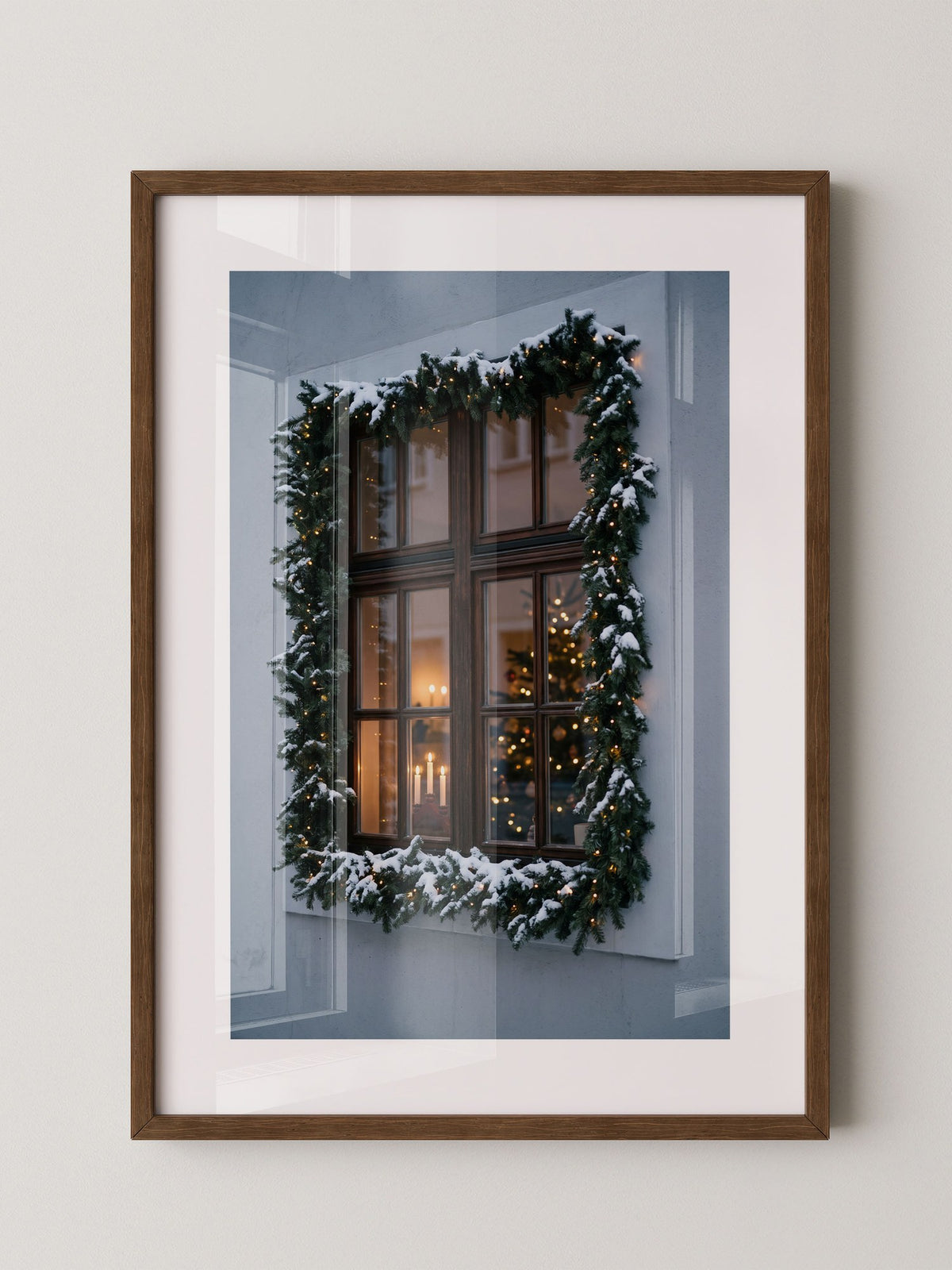 Festliches Fenster Schnee
