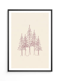 Waldfichten Linienbild