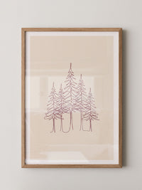 Waldfichten Linienbild
