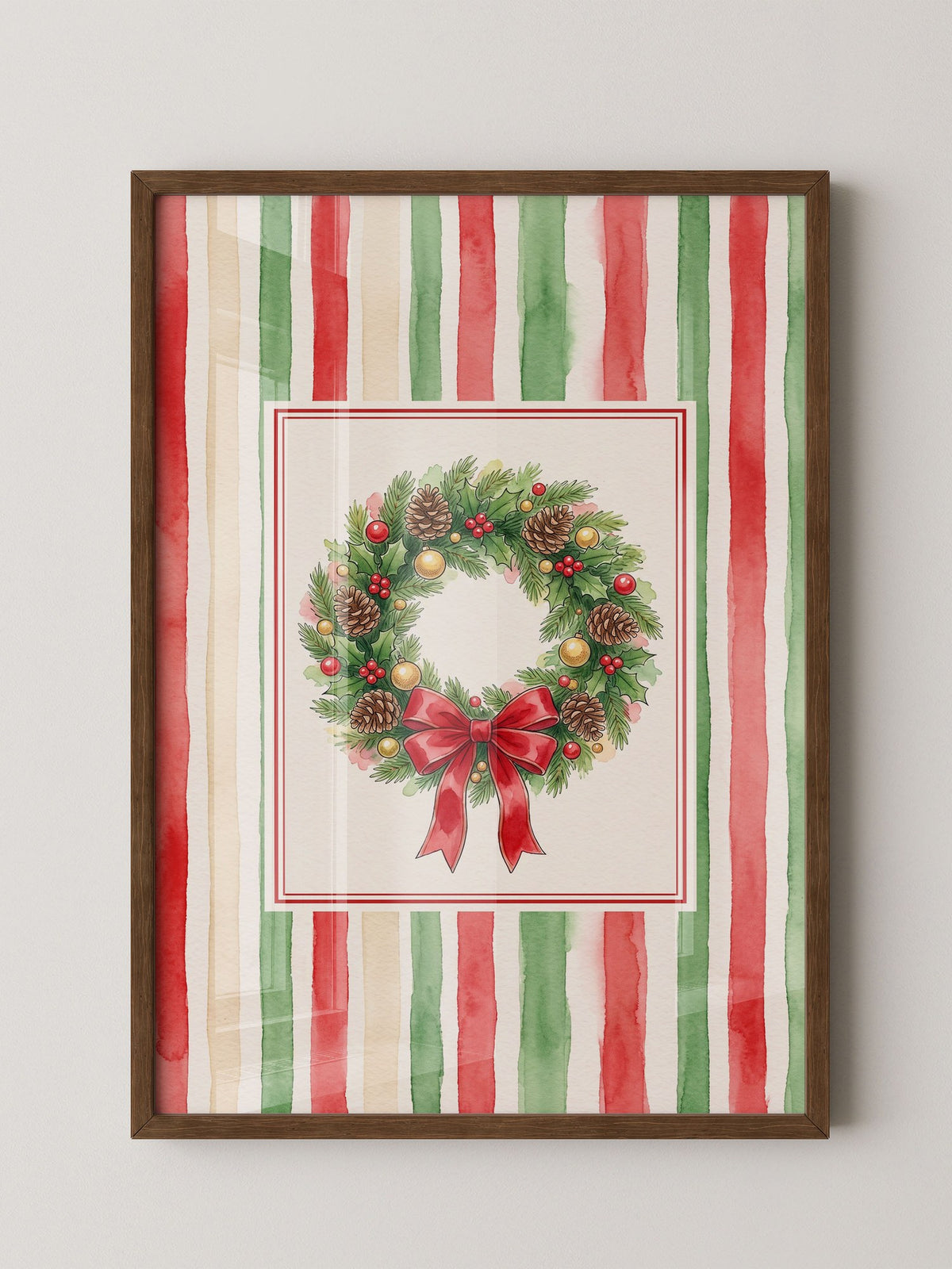 Weihnachtlicher Kranz Aquarell