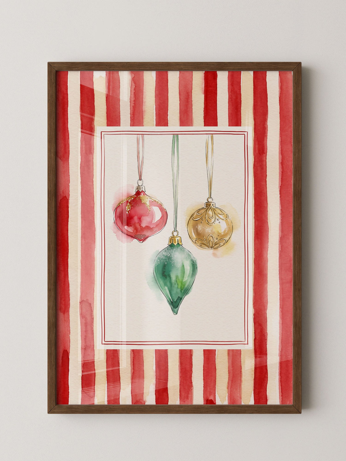 Weihnachtsornamente Aquarell