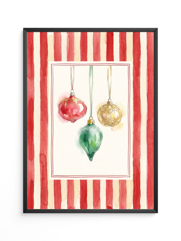 Weihnachtsornamente Aquarell
