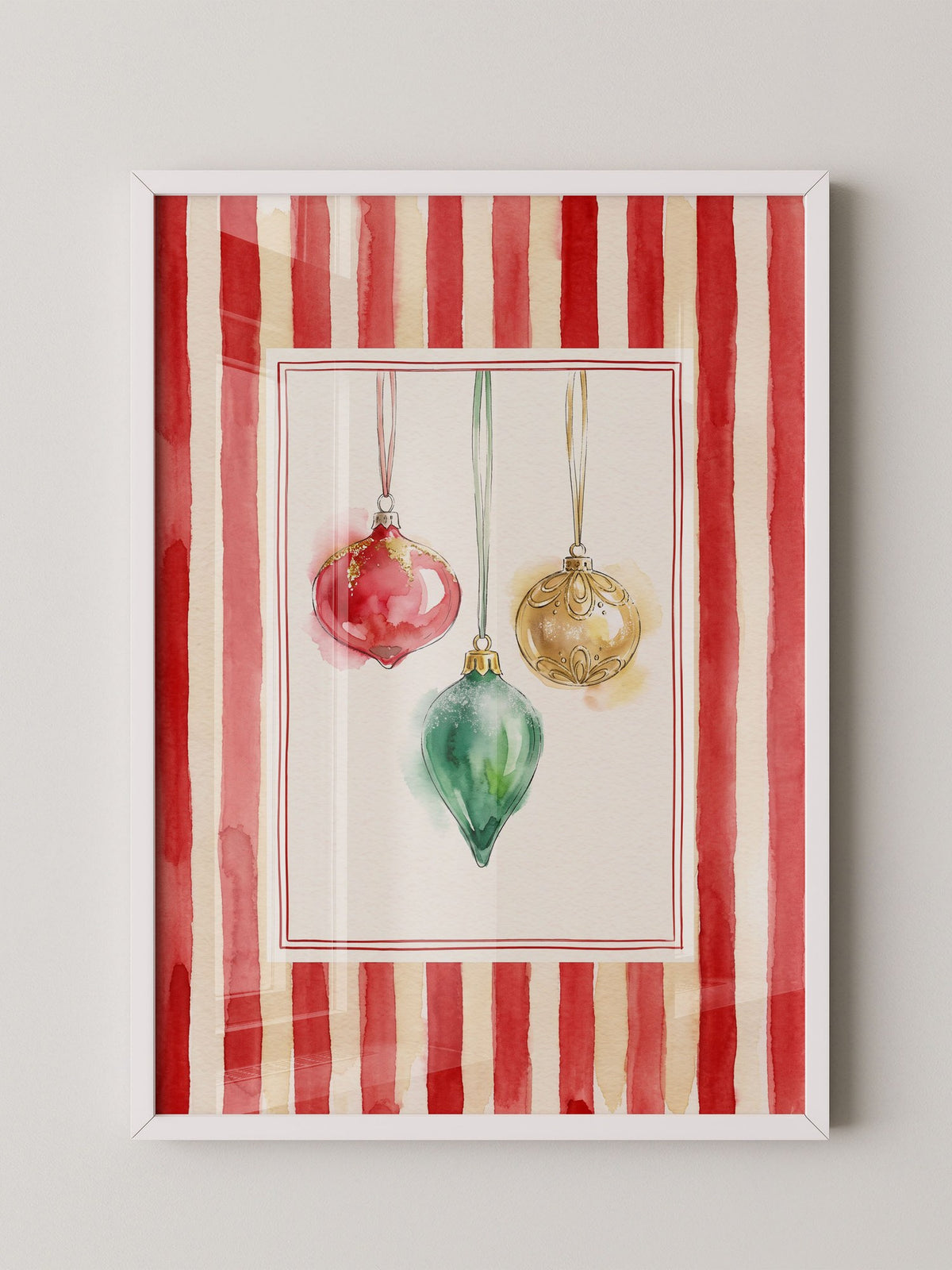 Weihnachtsornamente Aquarell
