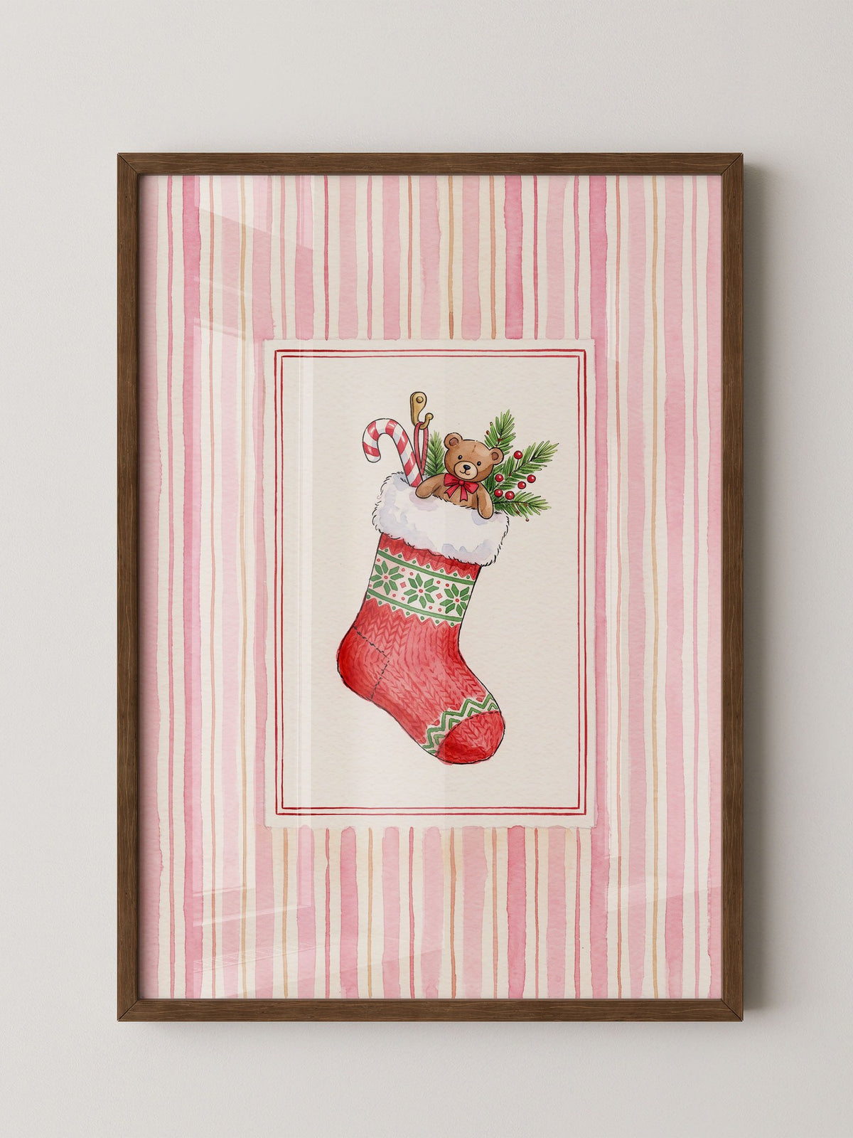 Weihnachtssocke Aquarell