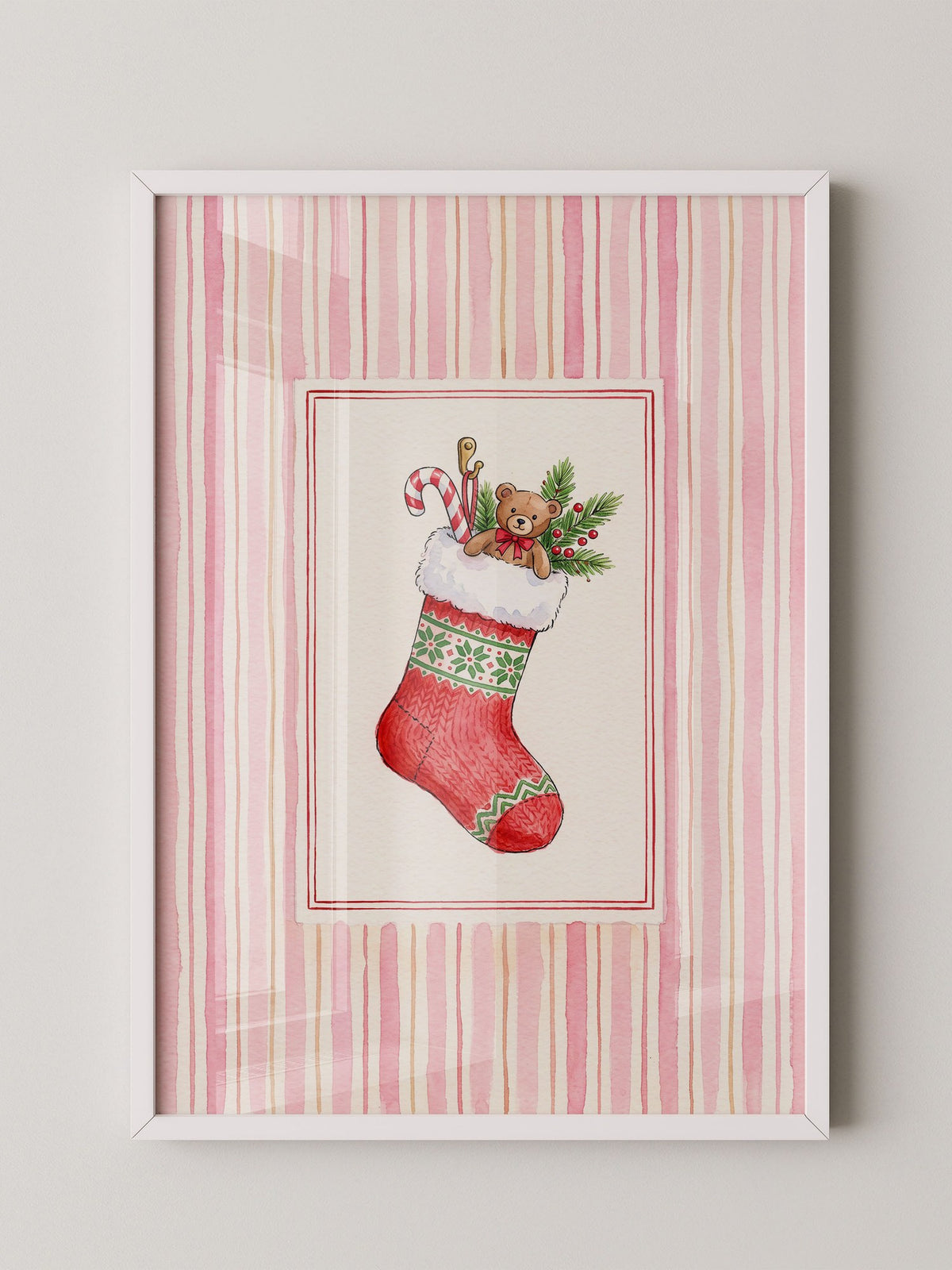 Weihnachtssocke Aquarell
