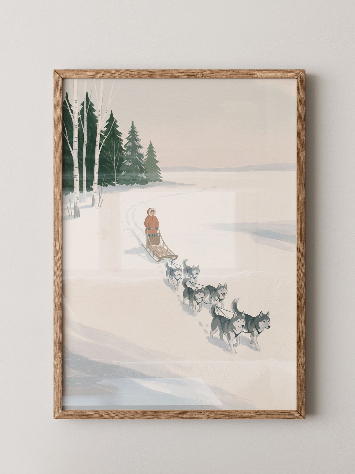 Huskyschlitten Winterlandschaft