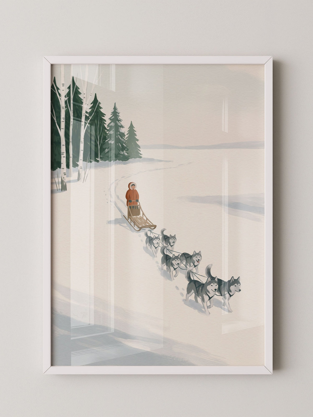 Huskyschlitten Winterlandschaft