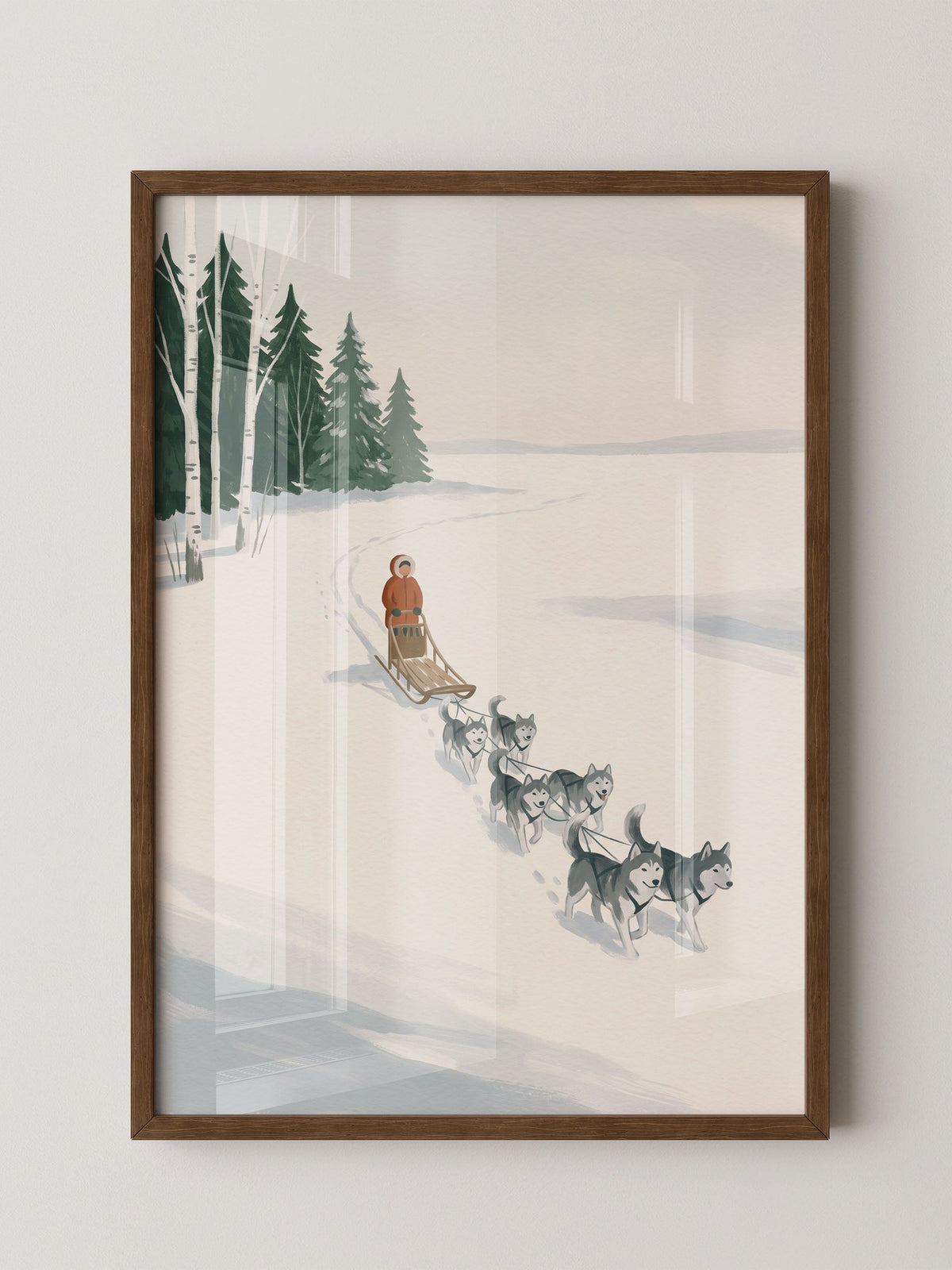 Huskyschlitten Winterlandschaft