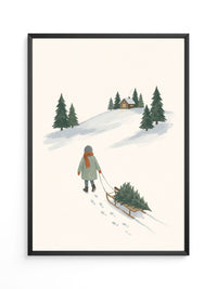 Winterwanderung Schlitten