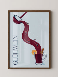 Glühwein Illustration Skifahrer