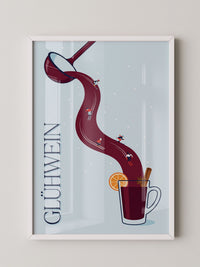 Glühwein Illustration Skifahrer