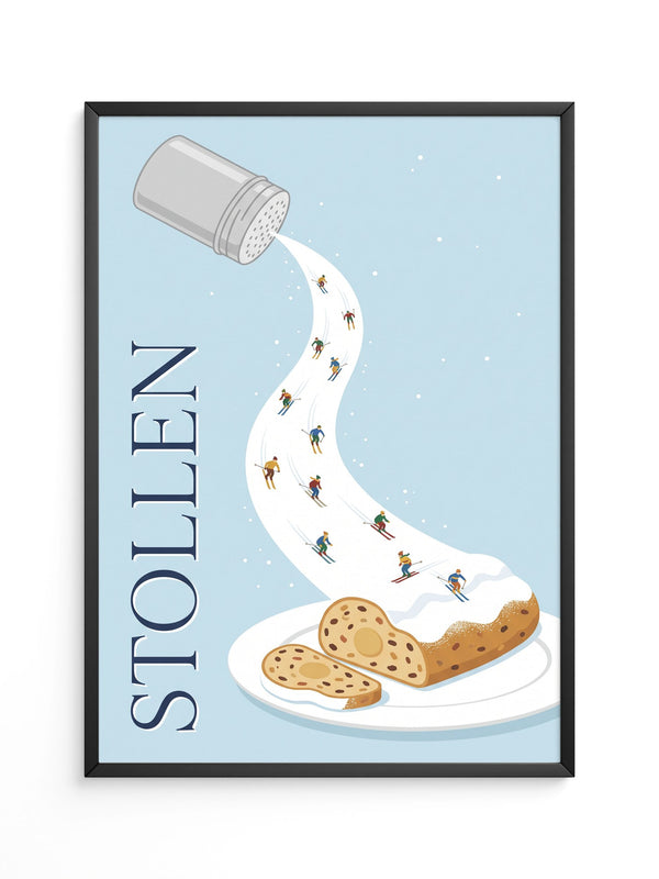 Skiabfahrt Pulverzucker Humor