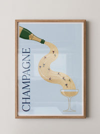 Champagner Ski Illustration
