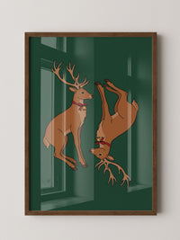 Weihnachtliche Rentiere Illustration