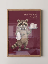 Waschbär Toilettenpapier Humor