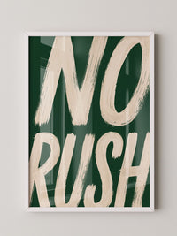 Typografie NO RUSH Motiv