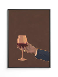 Weinglas Hand Illustration
