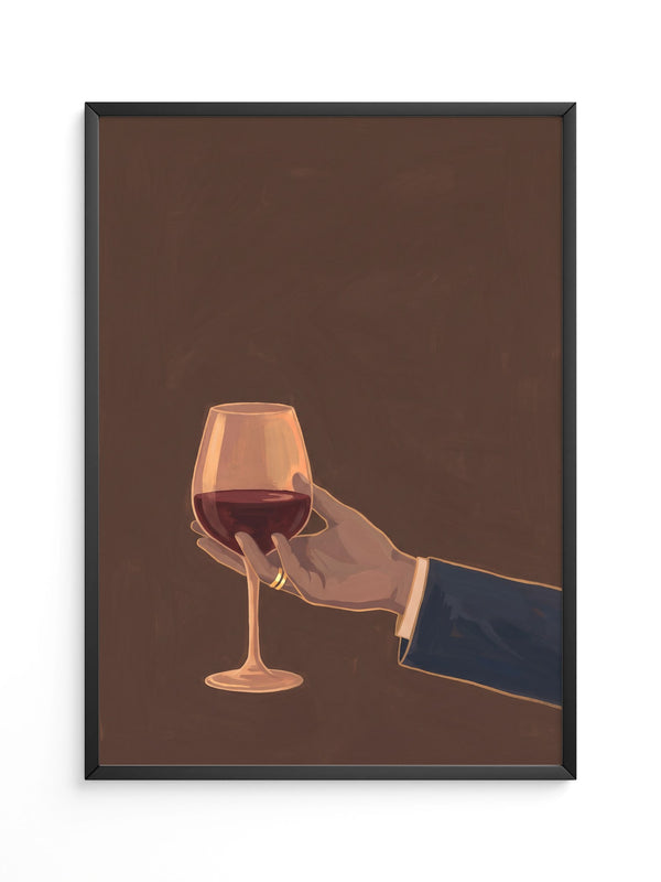Weinglas Hand Illustration