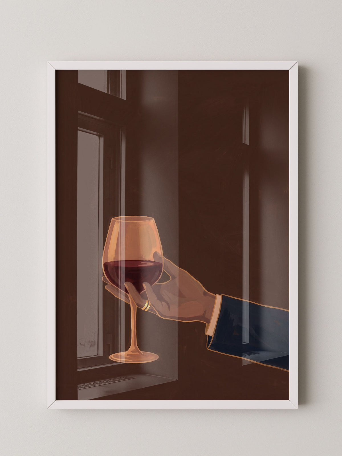 Weinglas Hand Illustration