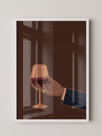 Weinglas Hand Illustration