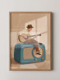 Vintage Radio Gitarrenspieler