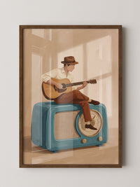 Vintage Radio Gitarrenspieler