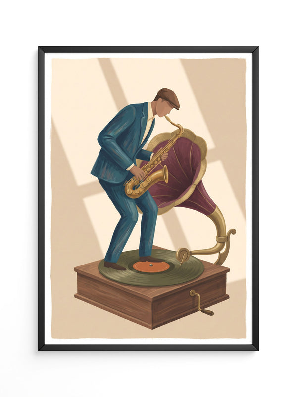 Saxophon Grammophon Retro