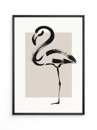 Flamingo Pinselstrich