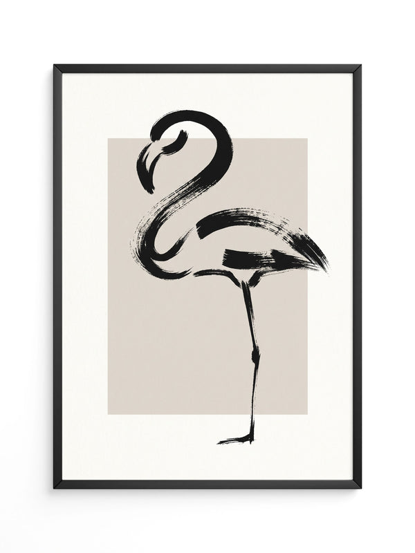 Flamingo Pinselstrich