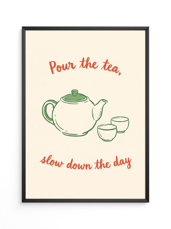 Teekanne Illustration Spruch