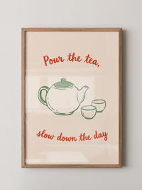 Teekanne Illustration Spruch