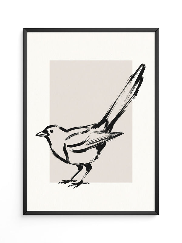 Schwarz-Weiß Vogel Skizze