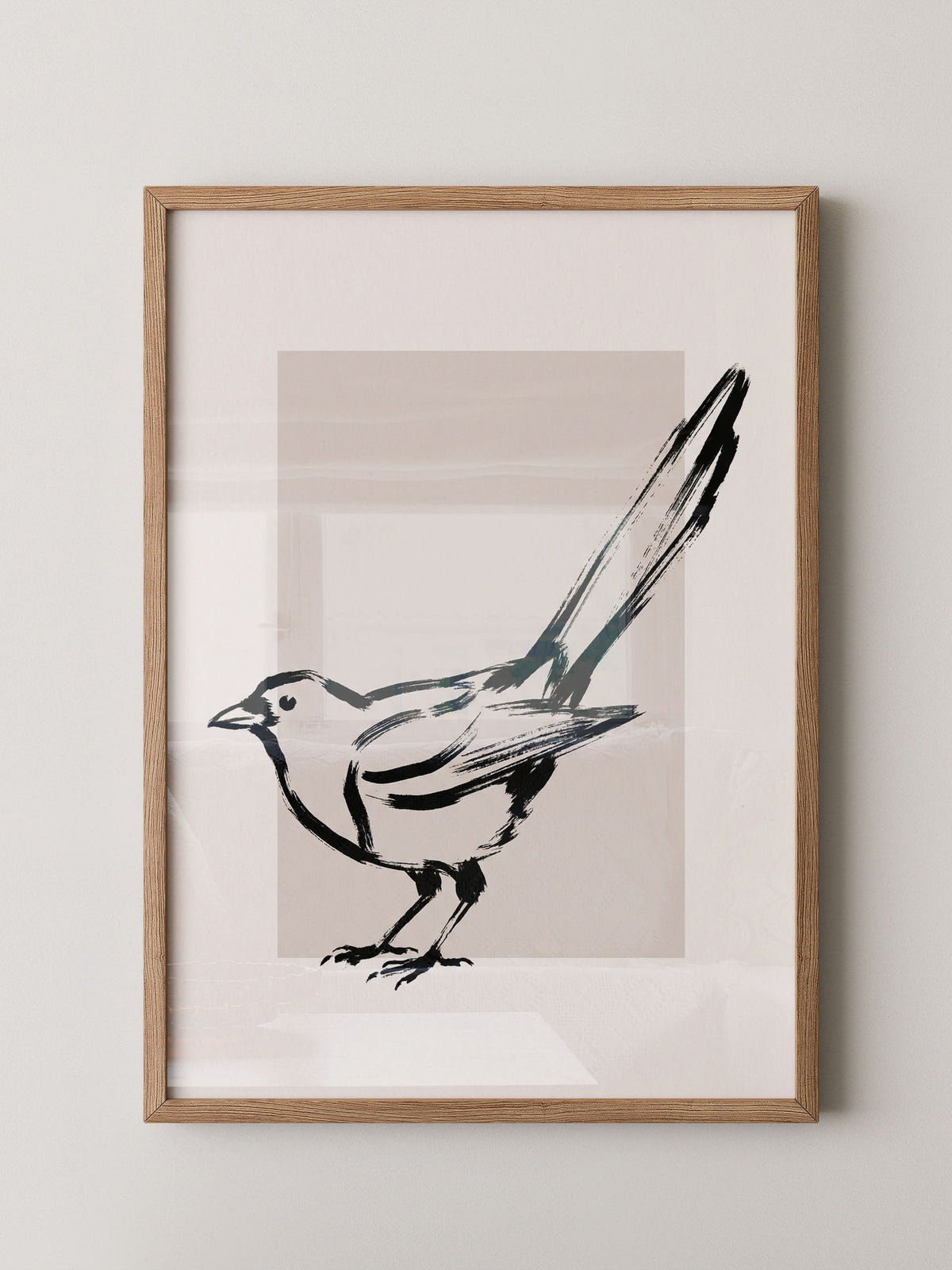 Schwarz-Weiß Vogel Skizze