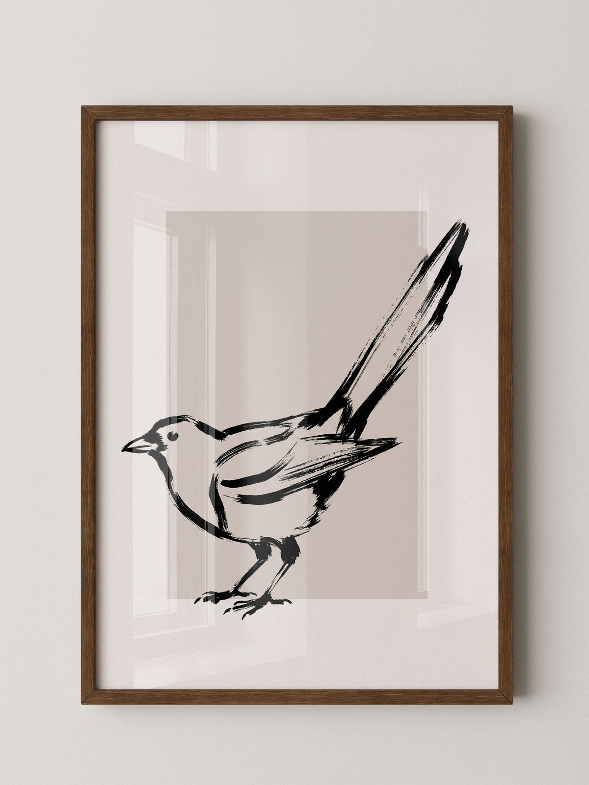Schwarz-Weiß Vogel Skizze
